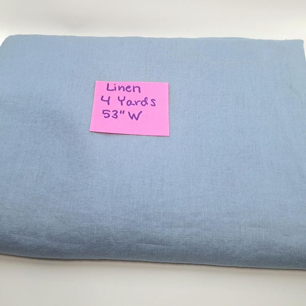 Blue Linen Fabric for Sewing Home Decor DIY Crafts Curtains Pillow Cases Apparel